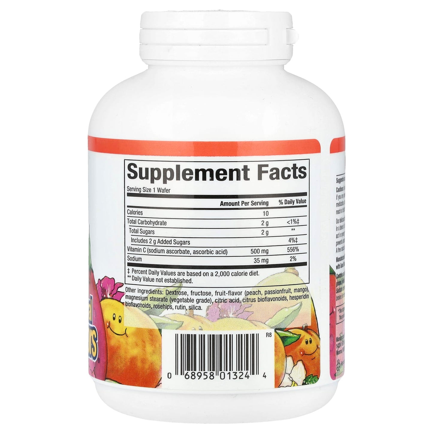 Natural Factors, Fruit-Flavor Chew Vitamin C, Peach, Passionfruit and Mango, 500 mg, 90 Chewable Wafers - Image 2