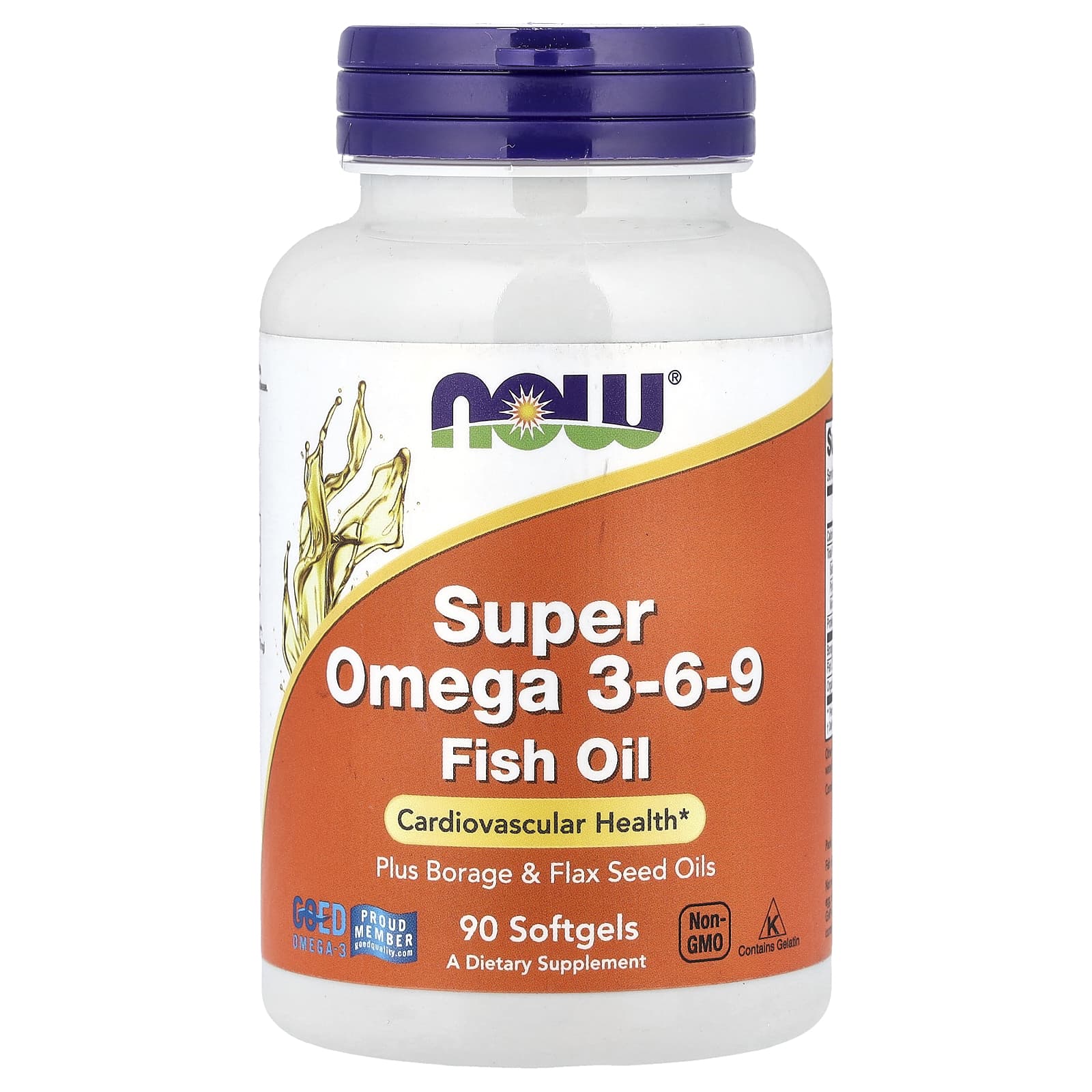 NOW Foods, Super Omega 3-6-9 Fish Oil, 90 Softgels - Image 1