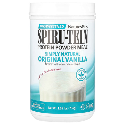 NaturesPlus, Spiru-Tein®, Protein Powder Meal, Unsweetened, Vanilla, 1.62 lbs (736 g) - Image 1