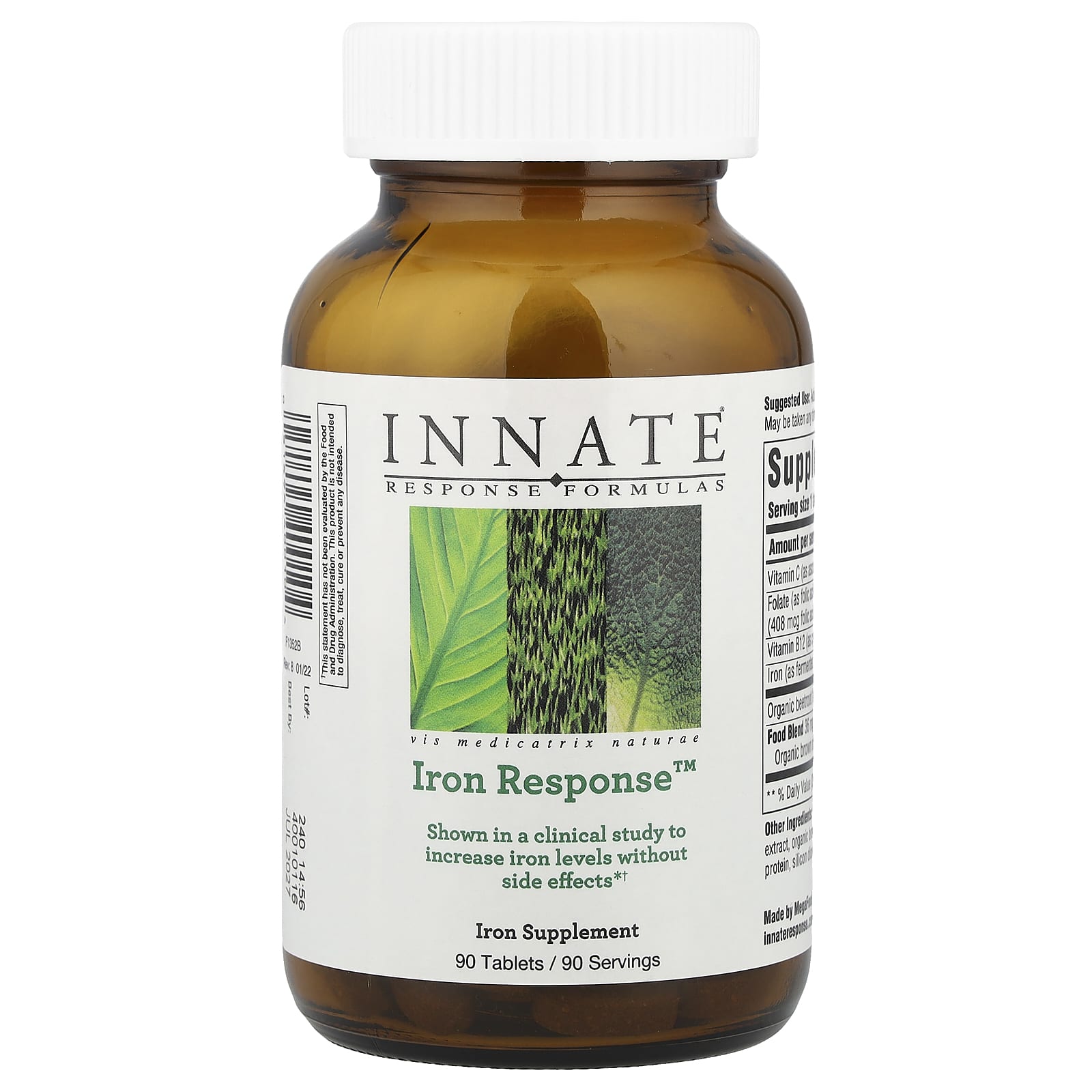 Iron Response Formula by Innate Response, 90 Tablets for Iron Levels - Image 1