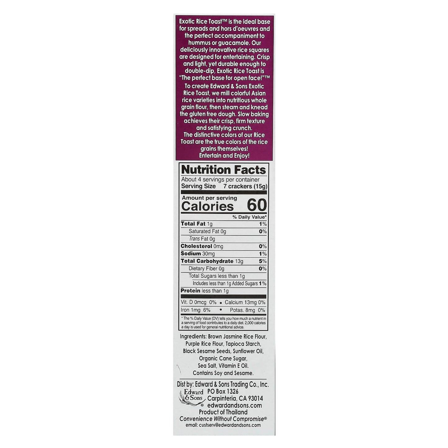 Gluten-Free Exotic Rice Toast by Edward & Sons - Whole Grain Crackers - Image 2