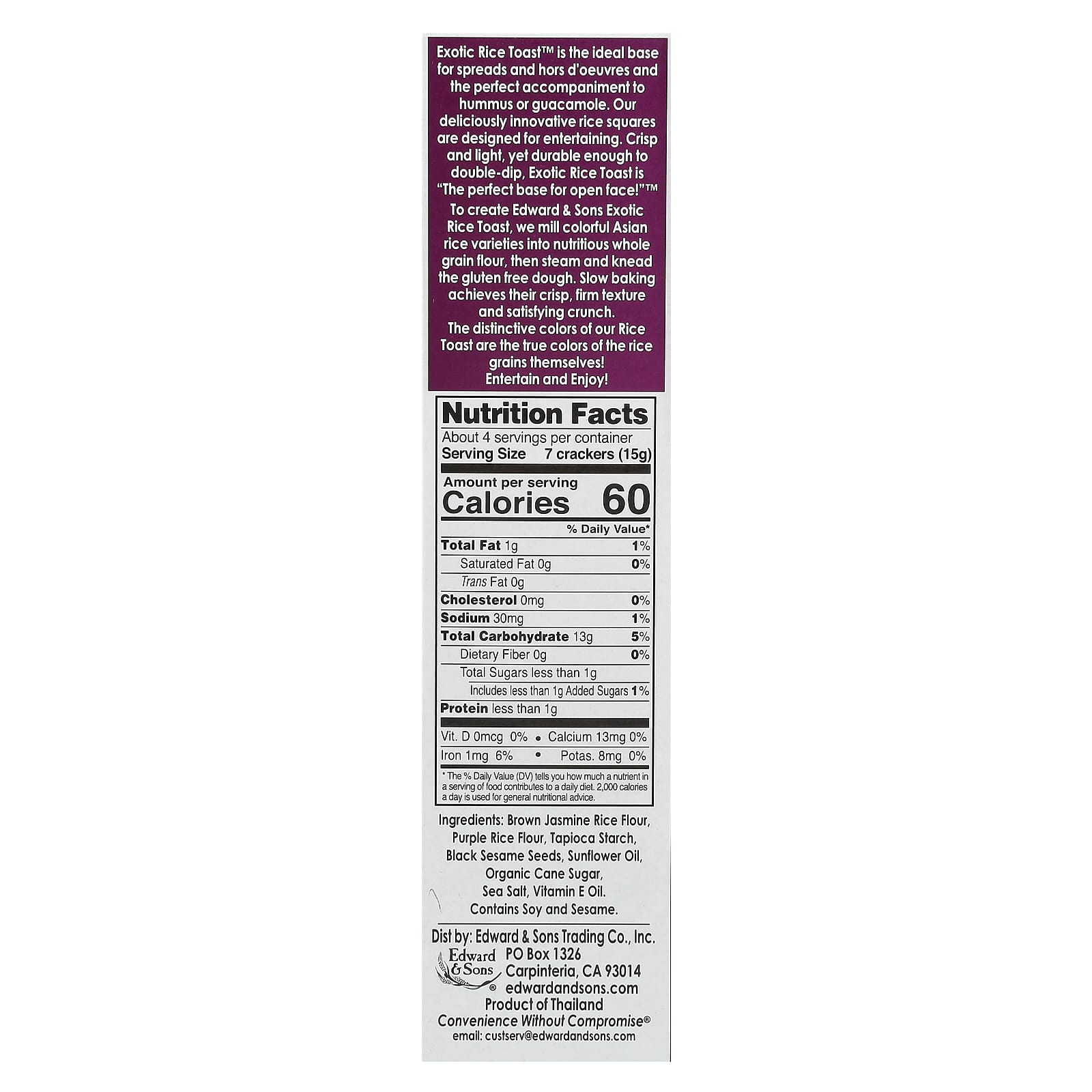 Gluten-Free Exotic Rice Toast by Edward & Sons - Whole Grain Crackers - Image 2
