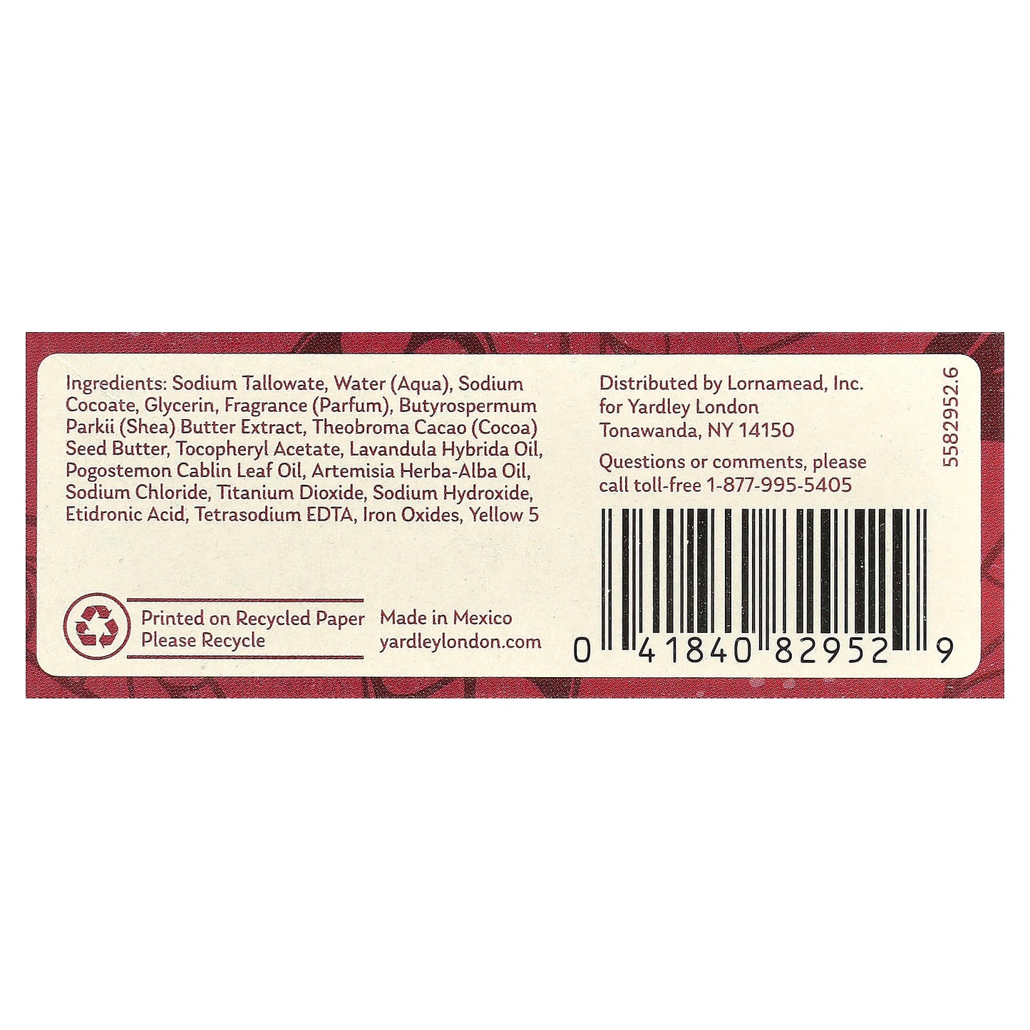 Yardley London, Nourishing Bath Bar, Cocoa Butter, 4 oz (113 g) - Image 2