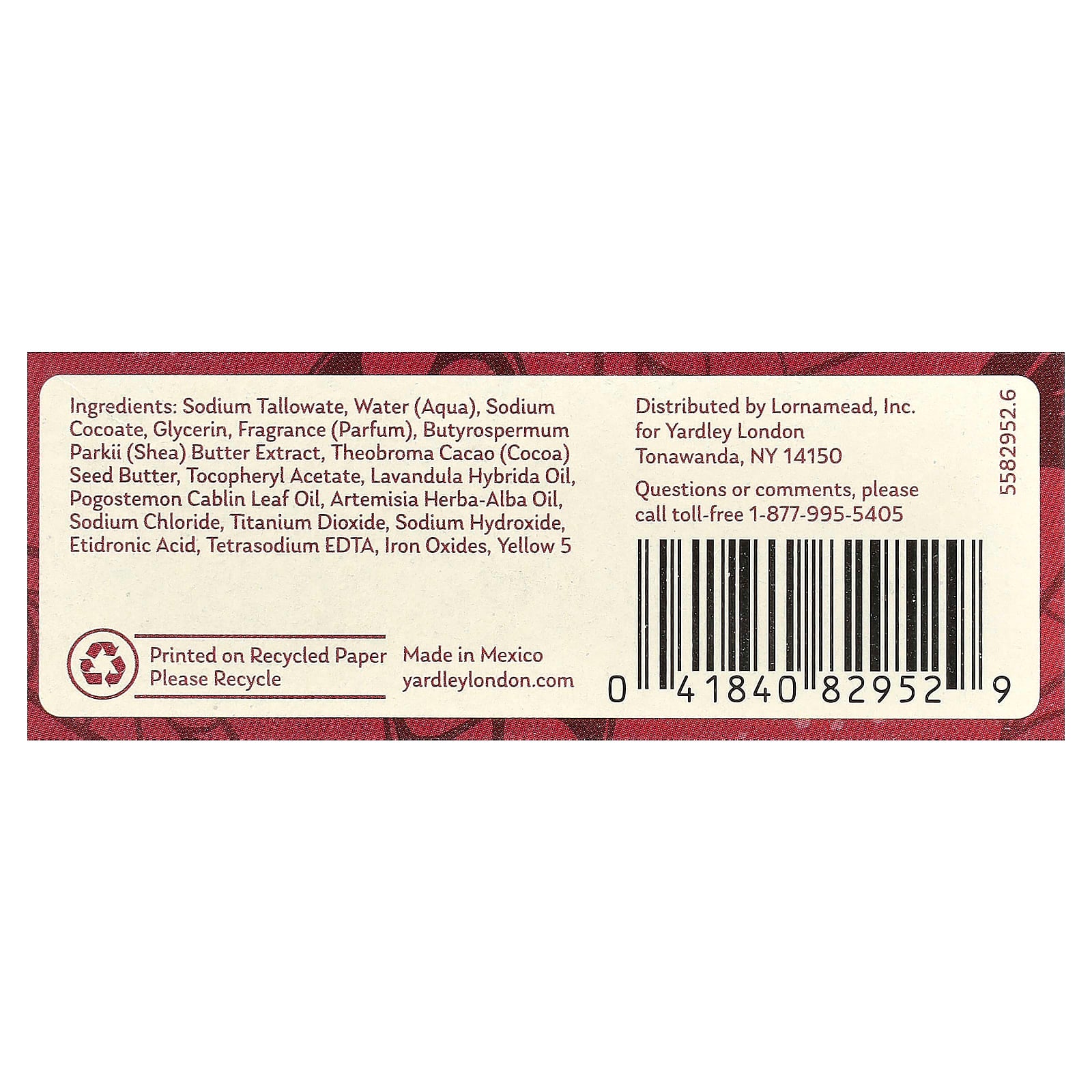 Yardley London, Nourishing Bath Bar, Cocoa Butter, 4 oz (113 g) - Image 2