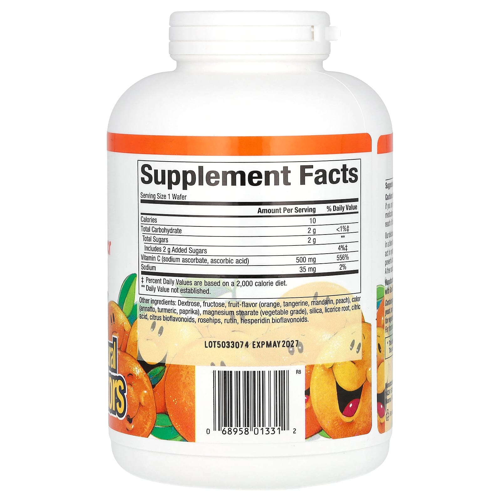Natural Factors, Vitamin C Fruit-Flavor Chew, Tangy Orange, 500 mg, 180 Chewable Wafers - Image 2