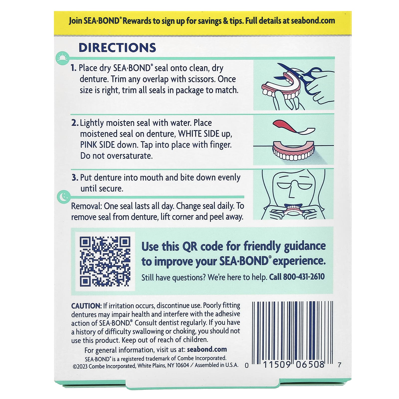 SeaBond, Denture Adhesive Seals, Fresh Mint, 30 Lowers - Image 2