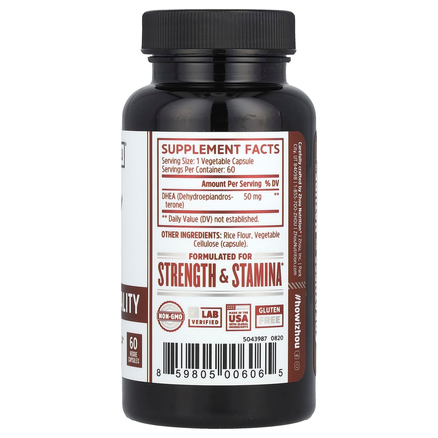 Zhou Nutrition, Clarity & Vitality, 50 mg, 60 Veggie Capsules - Image 2