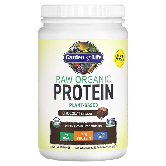Garden of Life RAW Organic Plant-Based Protein Powder, Chocolate, 24.69 oz - Image 1