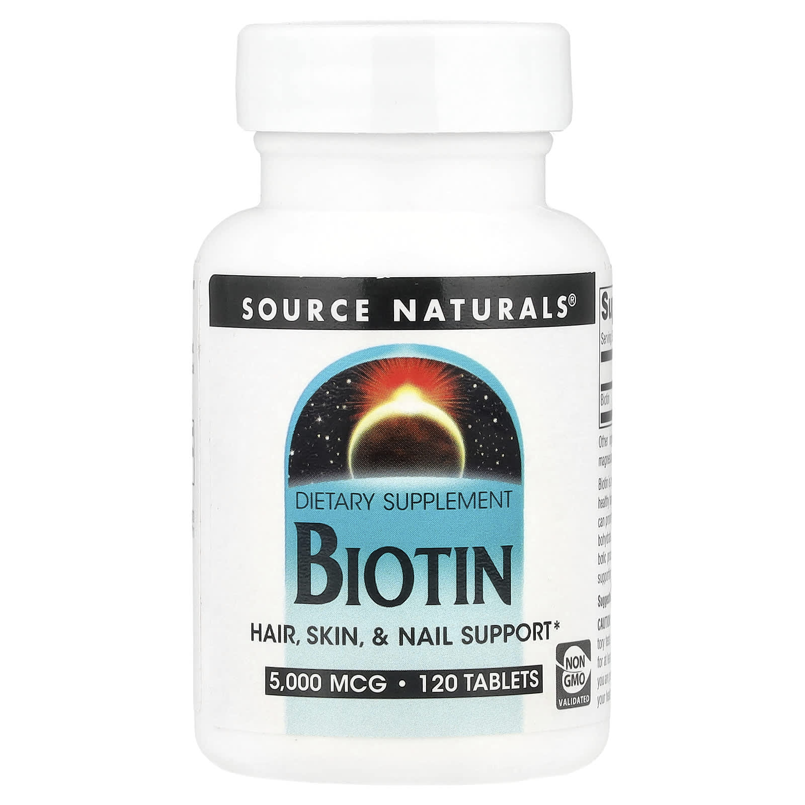 Source Naturals, Biotin, 5,000 mcg, 120 Tablets - Image 1