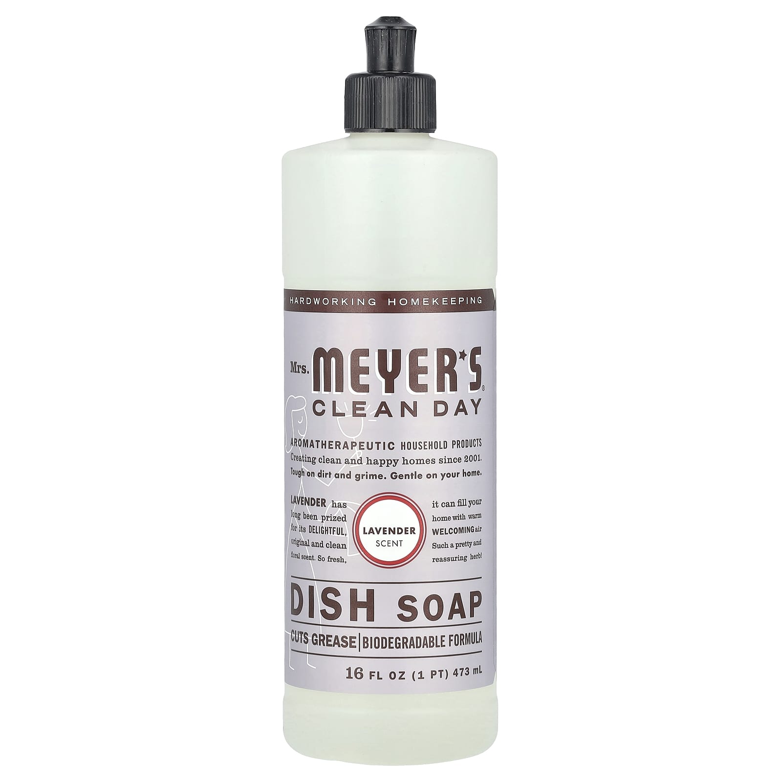 Mrs. Meyers Clean Day, Dish Soap, Lavender, 16 fl oz (473 ml) - Image 1