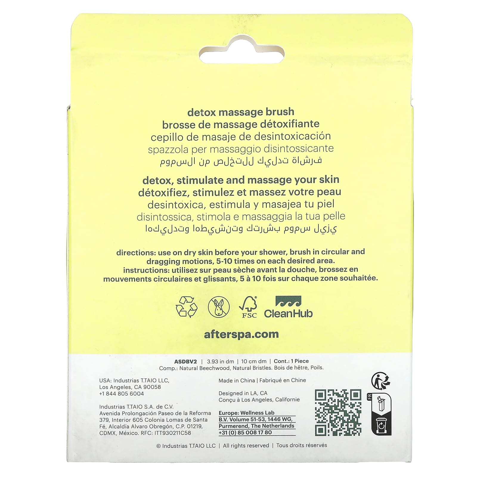 AfterSpa, Detox Massage Brush, 1 Brush