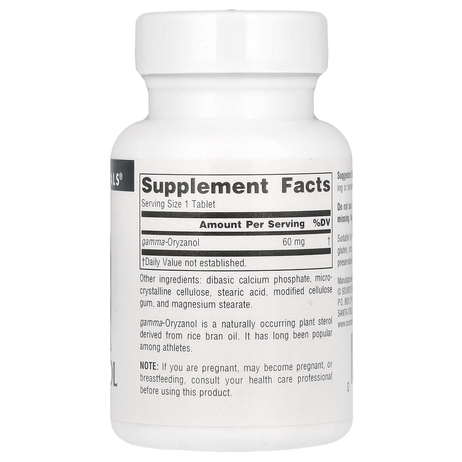 Source Naturals, Athletic Series, Gamma Oryzanol, 60 mg, 100 Tablets - Image 2