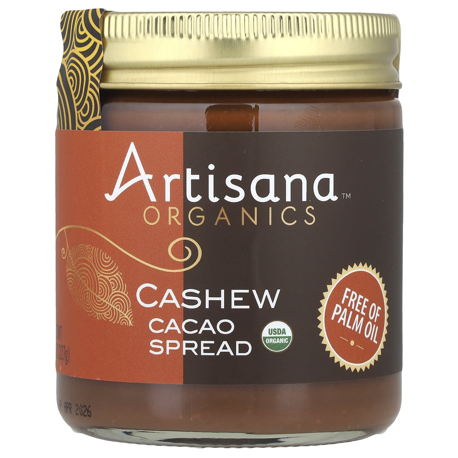 USDA Organic Cashew Cacao Spread by Artisana, 8 oz - Image 1