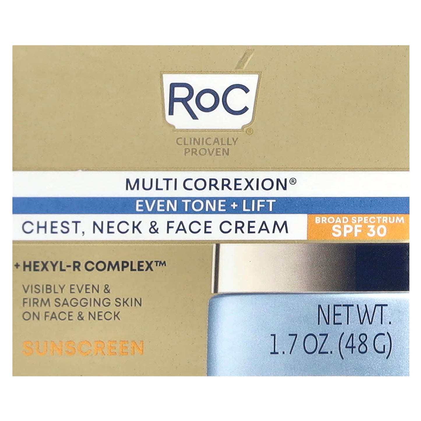 RoC, Multi Correxion®, Even Tone + Lift, Chest, Neck & Face Cream, SPF 30, 1.7 oz (48 g) - Image 2