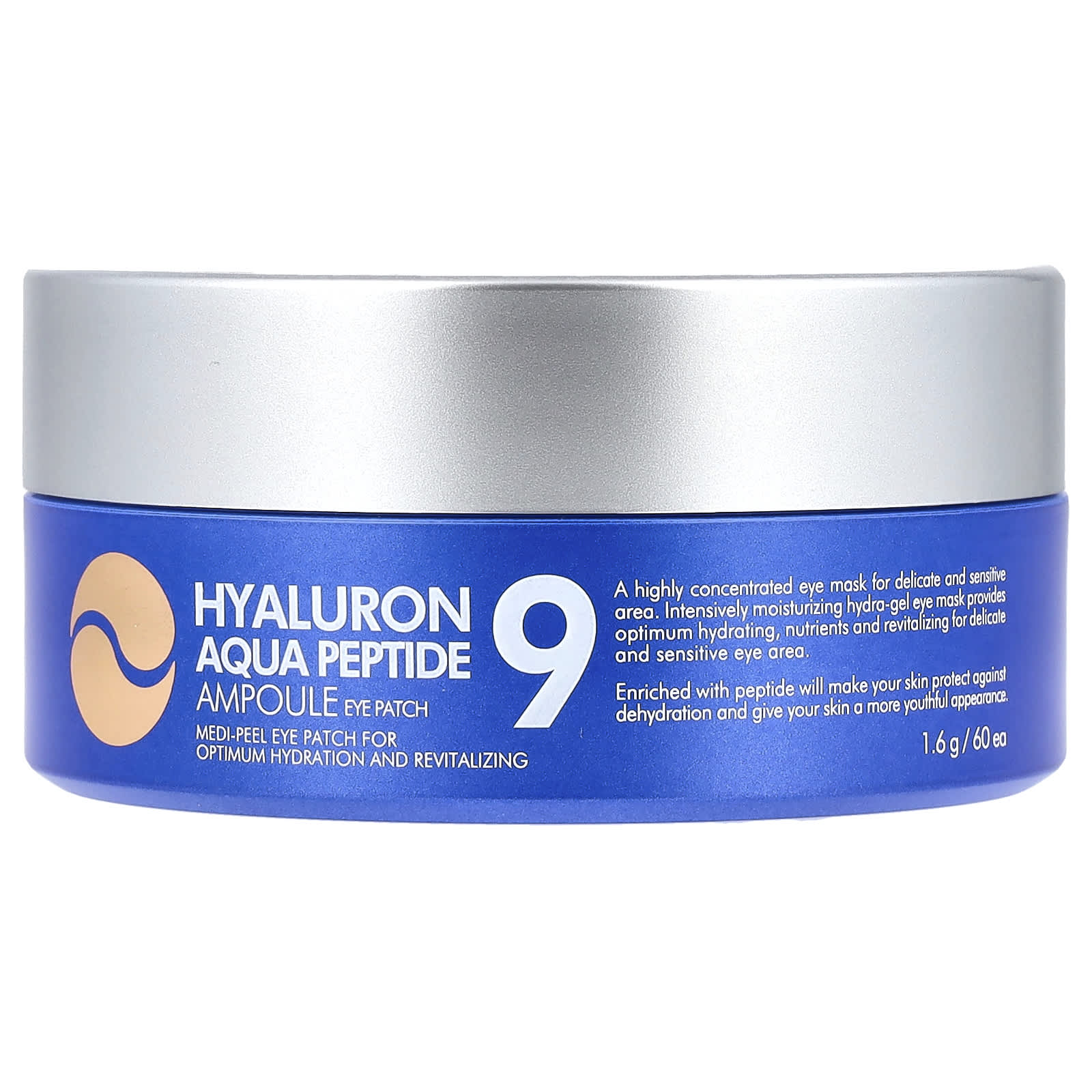 Medi-Peel, Hyaluron Aqua Peptide 9, Ampoule Eye Patch, 60 Patches, 1.6 g Each - Image 1