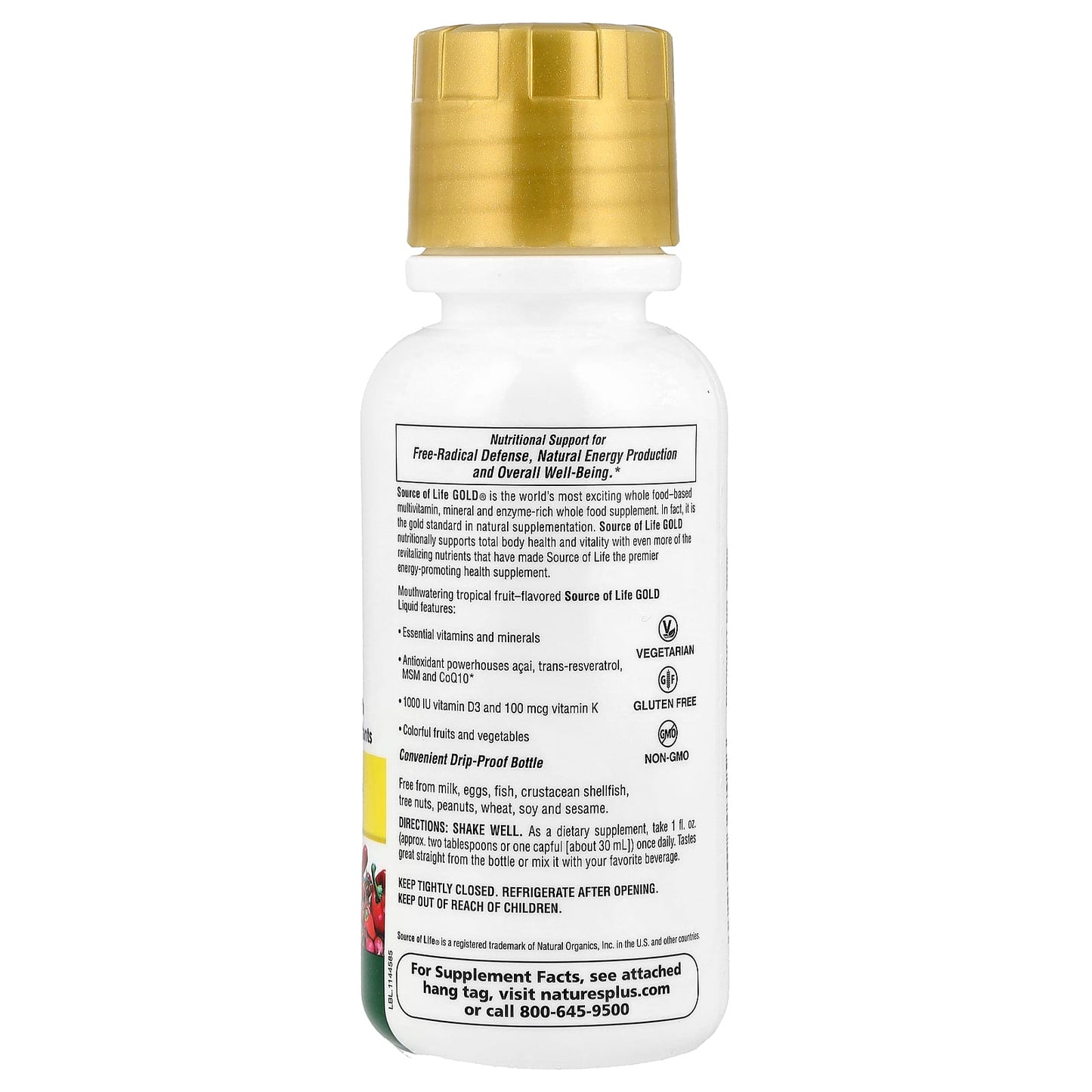 NaturesPlus, Source of Life, Gold® Liquid, Tropical Fruit, 8 fl oz (240 ml) - Image 2