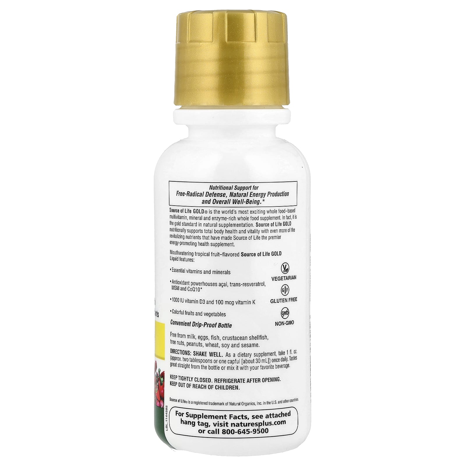 NaturesPlus, Source of Life, Gold® Liquid, Tropical Fruit, 8 fl oz (240 ml) - Image 2
