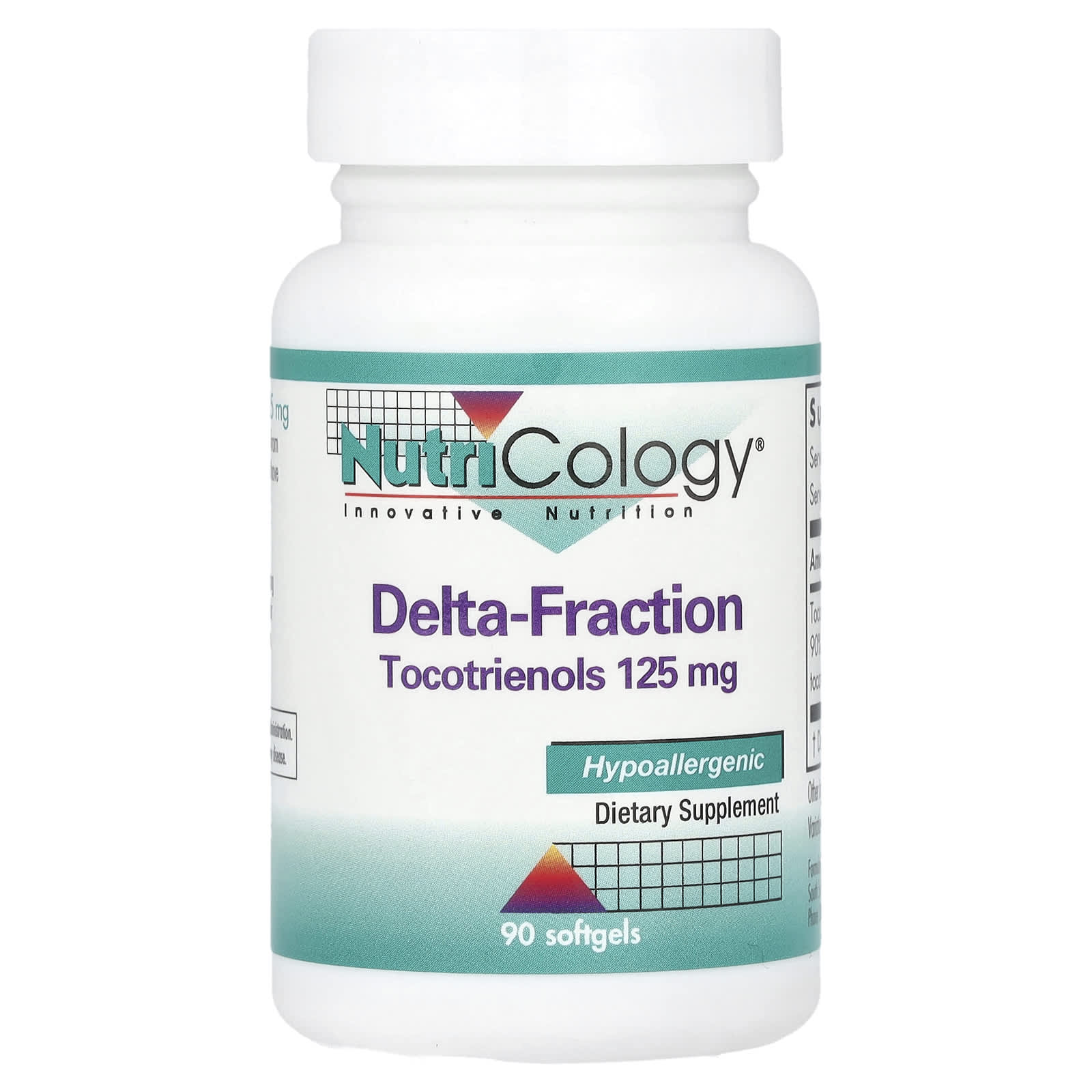 Nutricology, Delta-Fraction Tocotrienols, 125 mg, 90 Softgels - Image 1