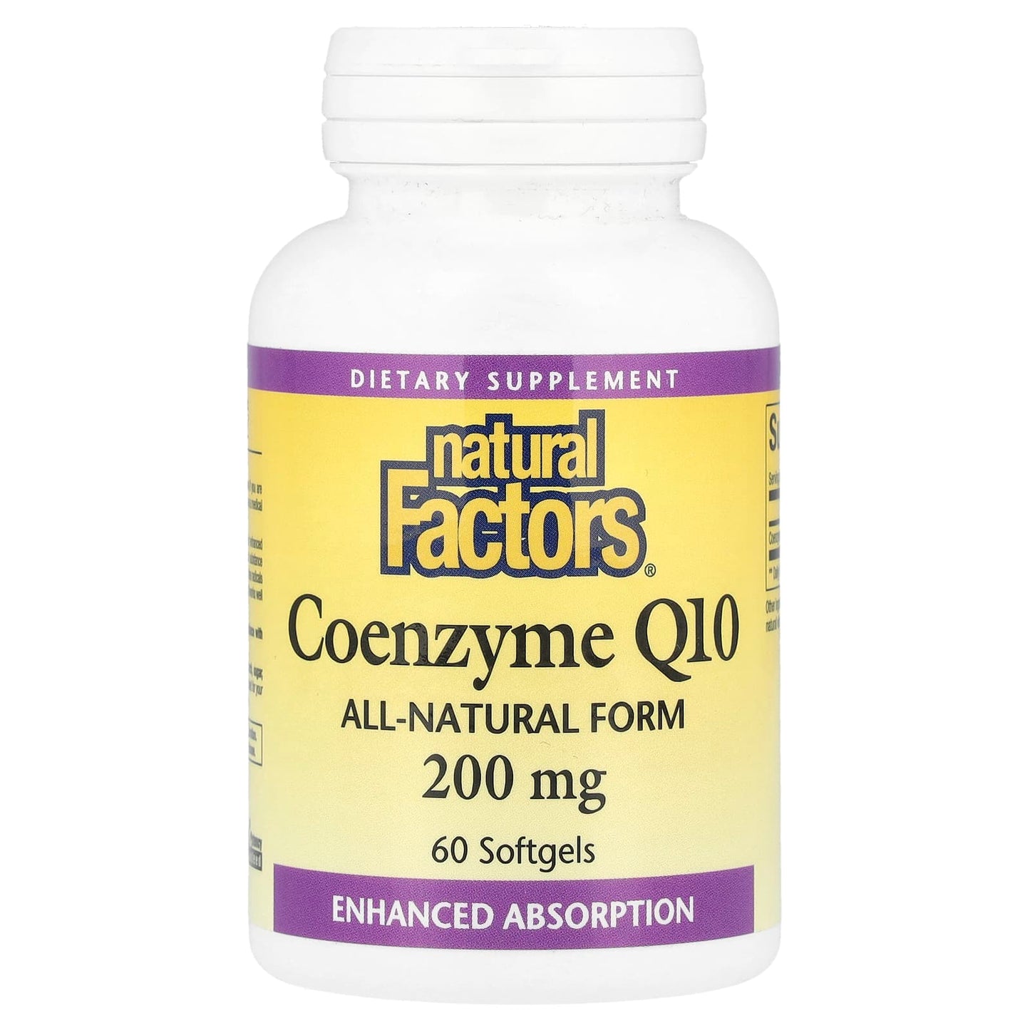 Natural Factors, Coenzyme Q10, 200 mg, 60 Softgels - Image 1