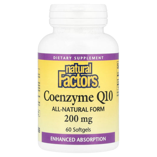Natural Factors, Coenzyme Q10, 200 mg, 60 Softgels - Image 1
