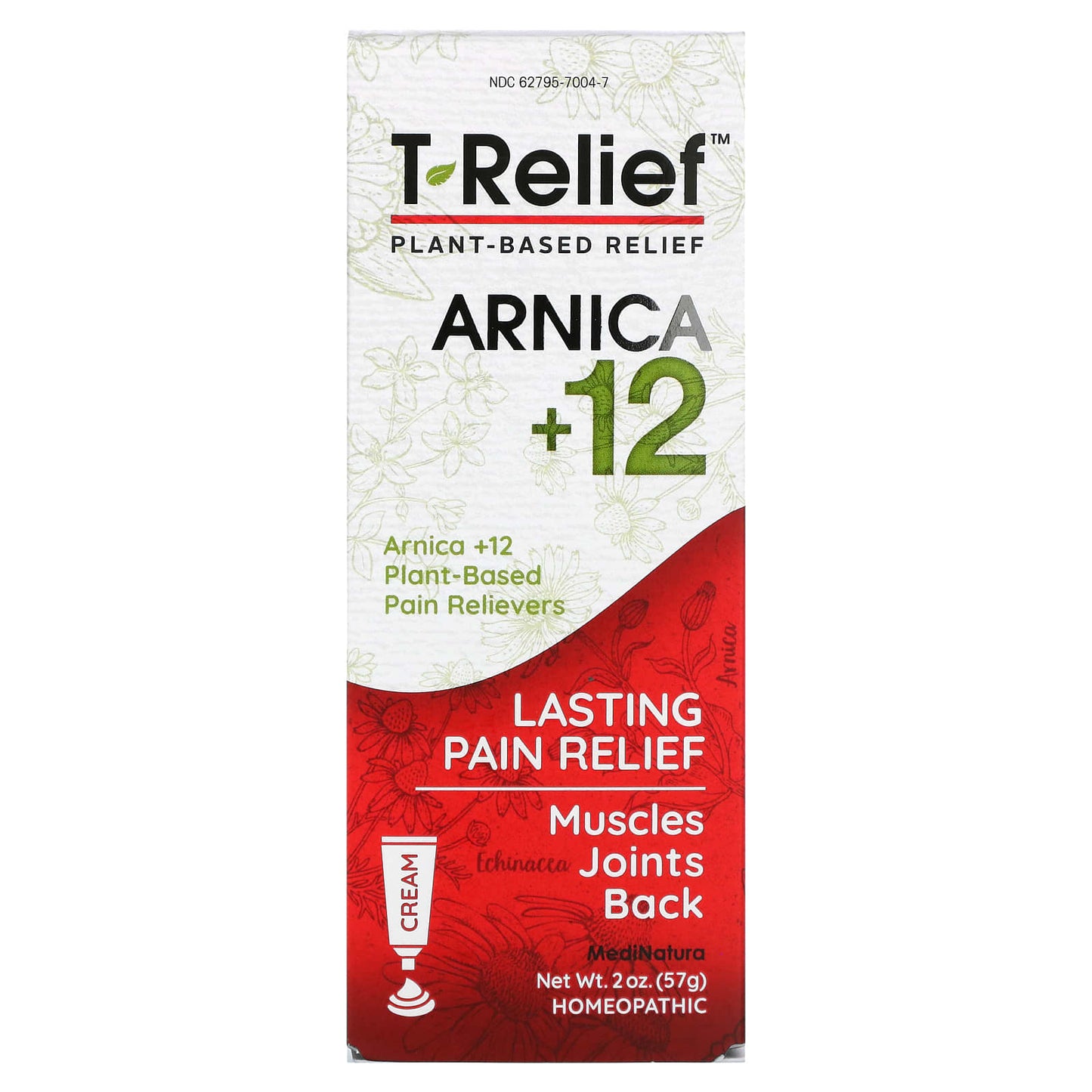 MediNatura, T-Relief, Arnica +12, Plant-Based Relief Cream, 2 oz (57 g) - Image 1