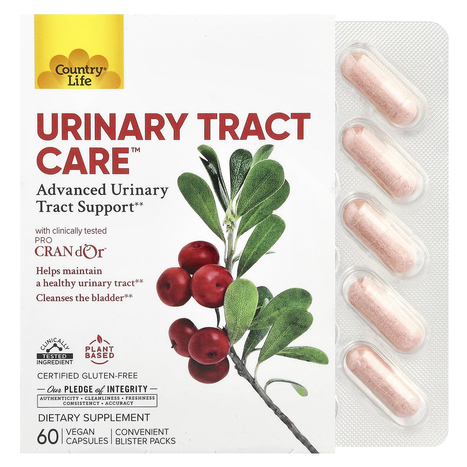 <strong>Urinary Tract Support</strong> with Pro Cran d'Or - 60 Vegan Capsules - Image 1