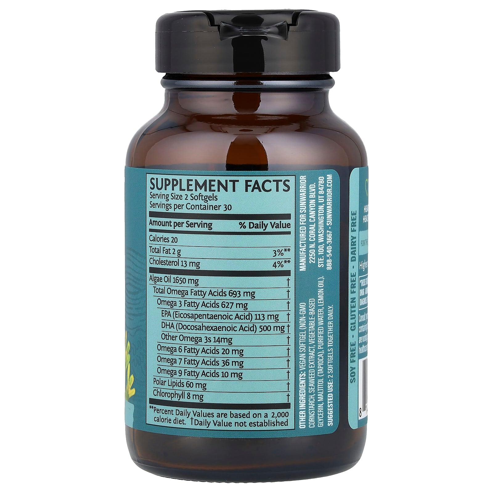 Sunwarrior, Algae-Based Omega-3, Vegan DHA + EPA, 60 Vegan Softgels - Image 2
