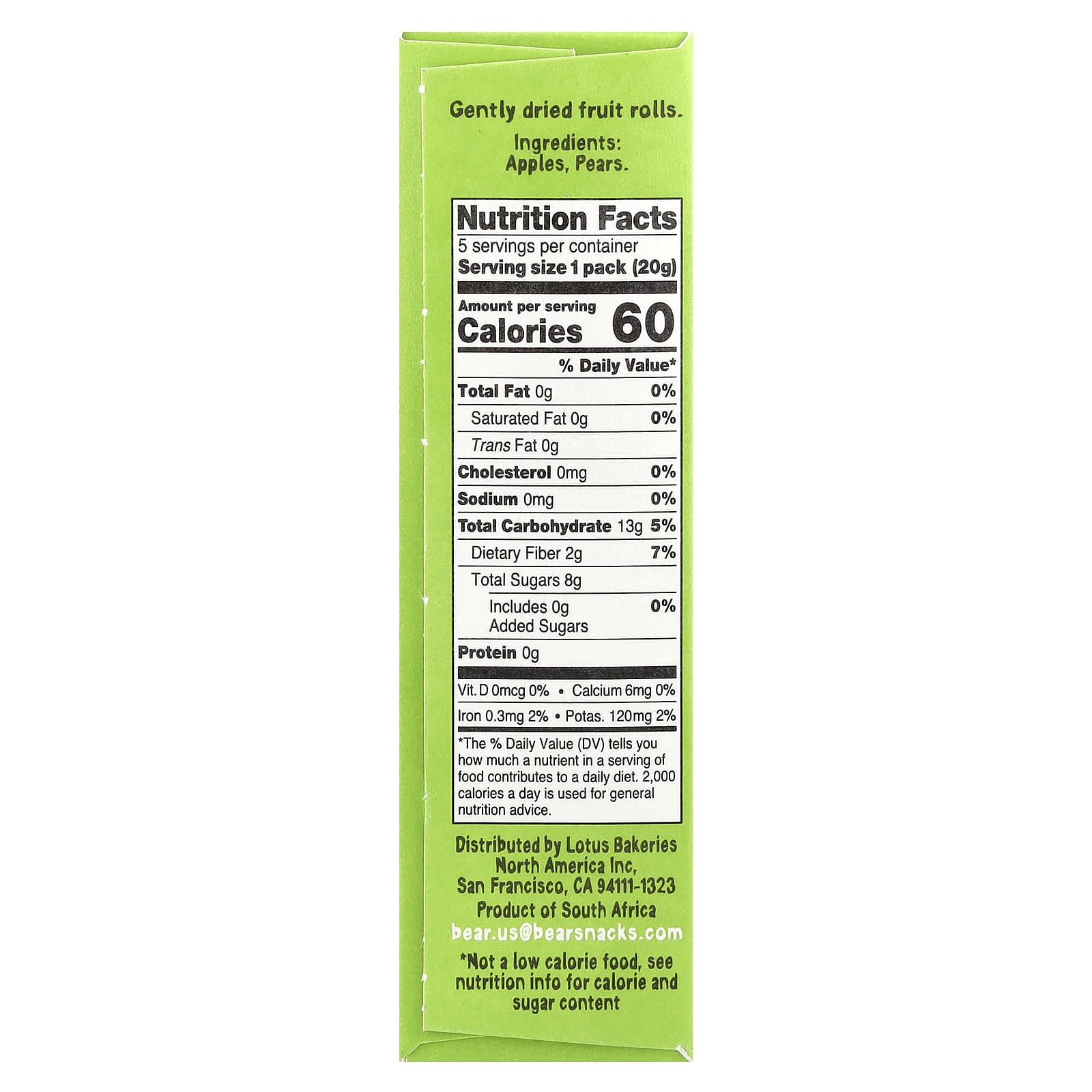 Delicious Bear Fruit Rolls, Apple-Pear, 5 Packs, 0.7 oz (20 g) Each - Image 2