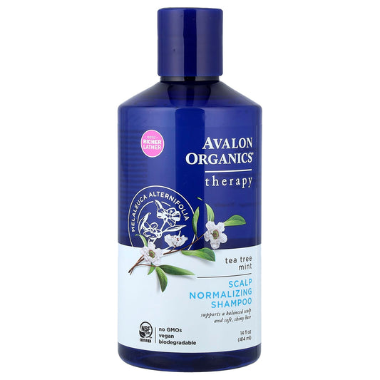 Avalon Organics Tea Tree Mint Scalp Normalizing Shampoo for Healthy Hair - Image 1