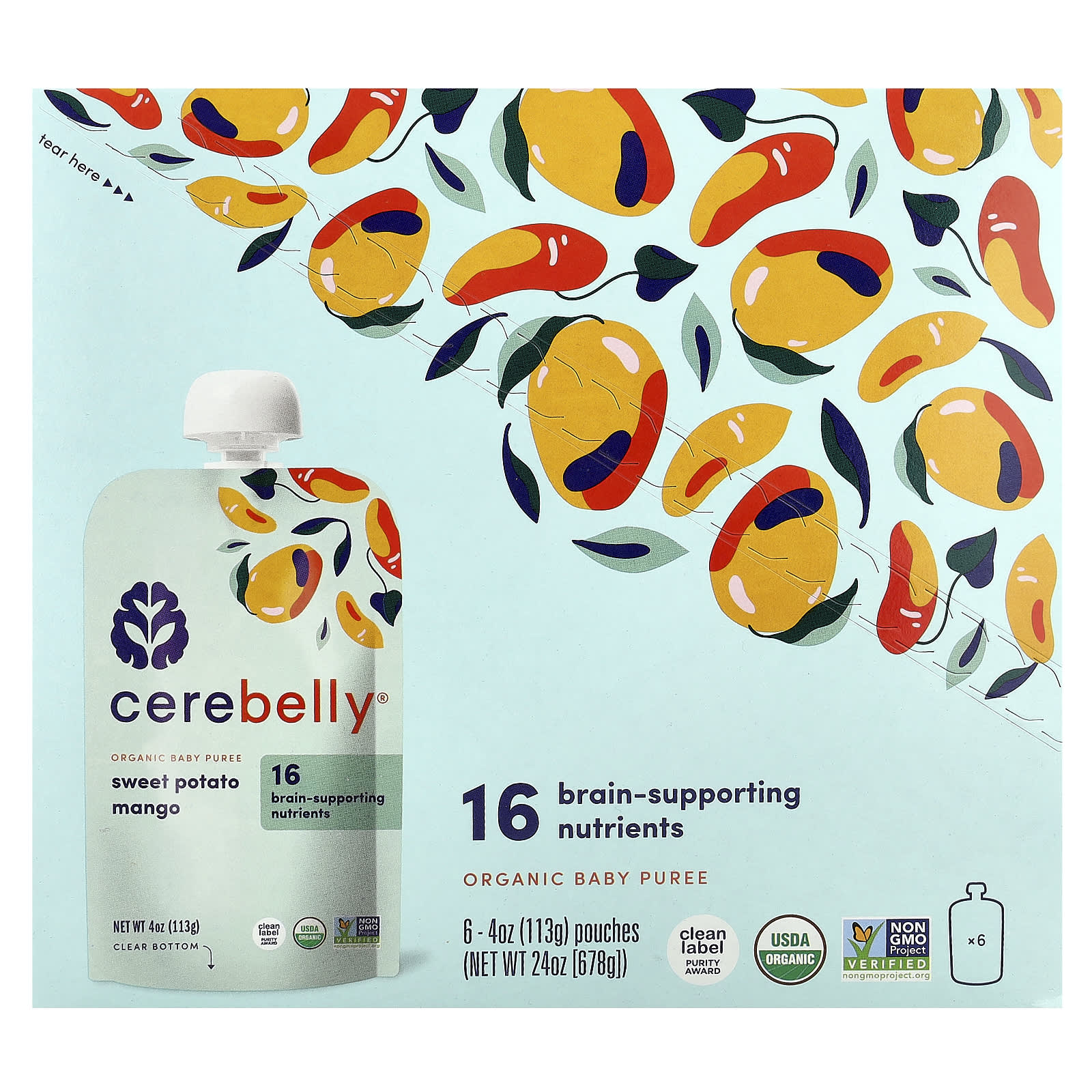 Nourish Your Baby's Brain with USDA Organic Sweet Potato & Mango Puree - Image 1