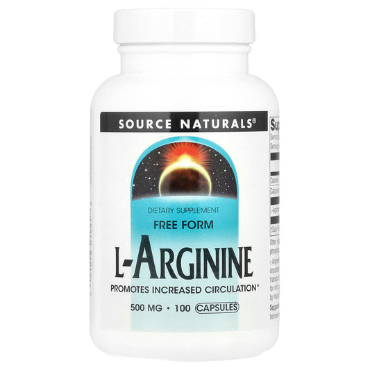 Source Naturals, L-Arginine, Free Form, 100 Capsules - Image 1