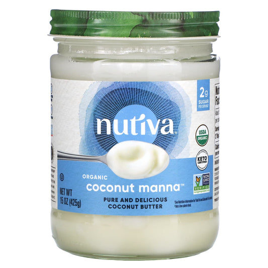 Nutiva, Organic Coconut Manna, Pure and Delicious Coconut Butter, 15 oz (425 g) - Image 1