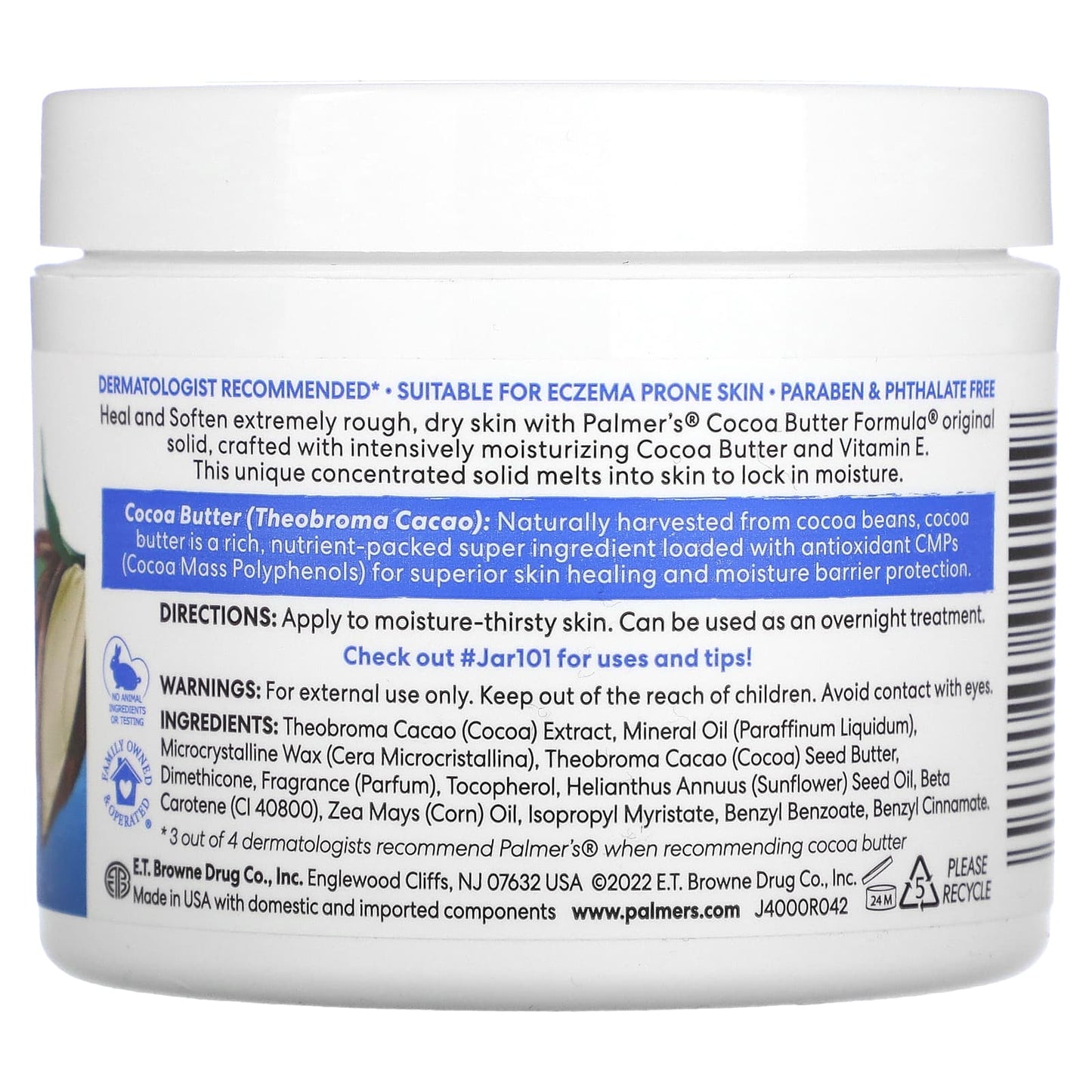 Palmer's, Cocoa Butter Formula® with Vitamin E, Heals Softens, 3.5 oz (100 g) - Image 2