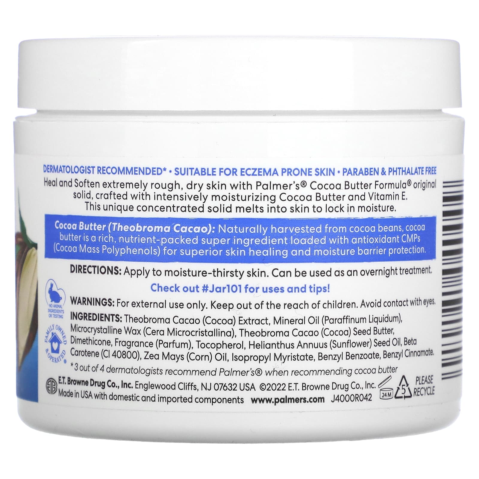 Palmer's, Cocoa Butter Formula® with Vitamin E, Heals Softens, 3.5 oz (100 g) - Image 2