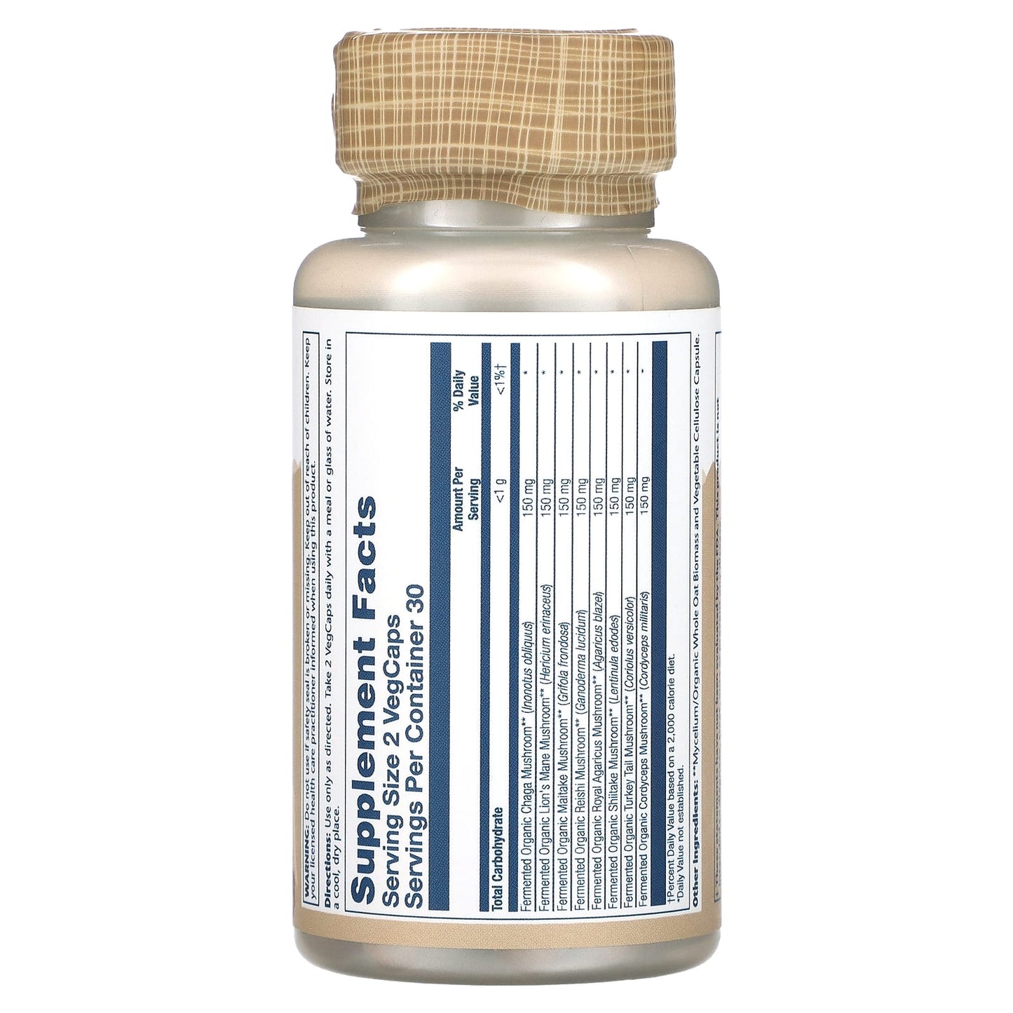 Solaray, Fermented Mushroom Complete, 1,200 mg, 60 VegCaps (600 mg per Capsule) - Image 2