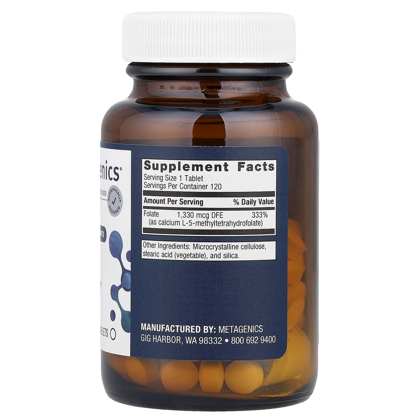 Metagenics, FolaPro®, 1,330 mcg, 120 Tablets - Image 2