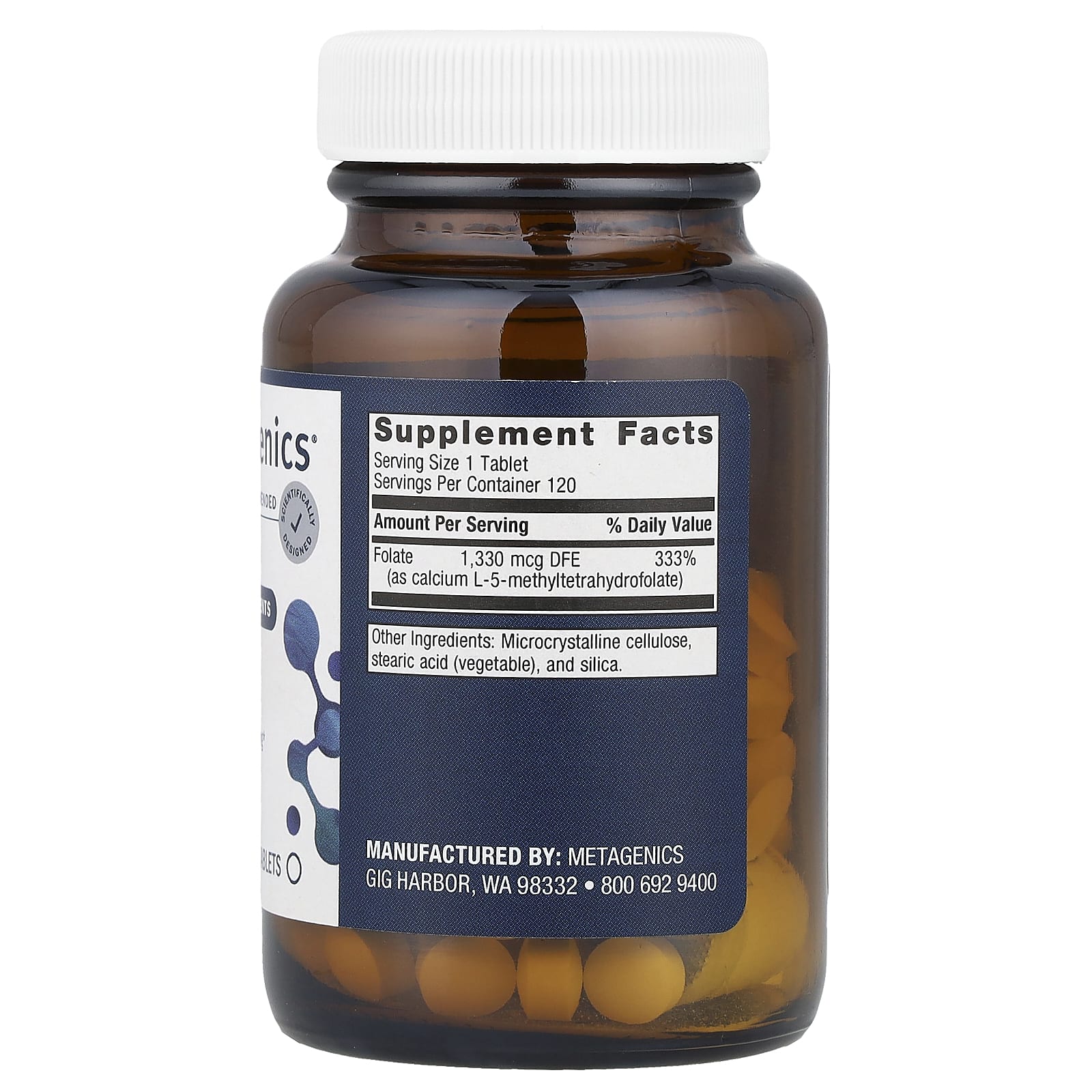 Metagenics, FolaPro®, 1,330 mcg, 120 Tablets - Image 2