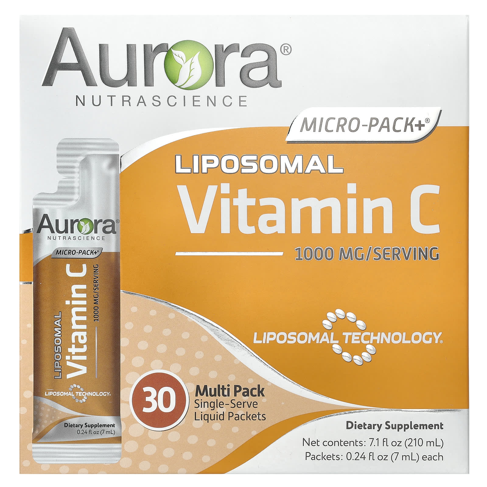 Boost Energy & Immunity with Aurora Nutrascience Micro-Pack+ Liposomal Vitamin C - Image 1