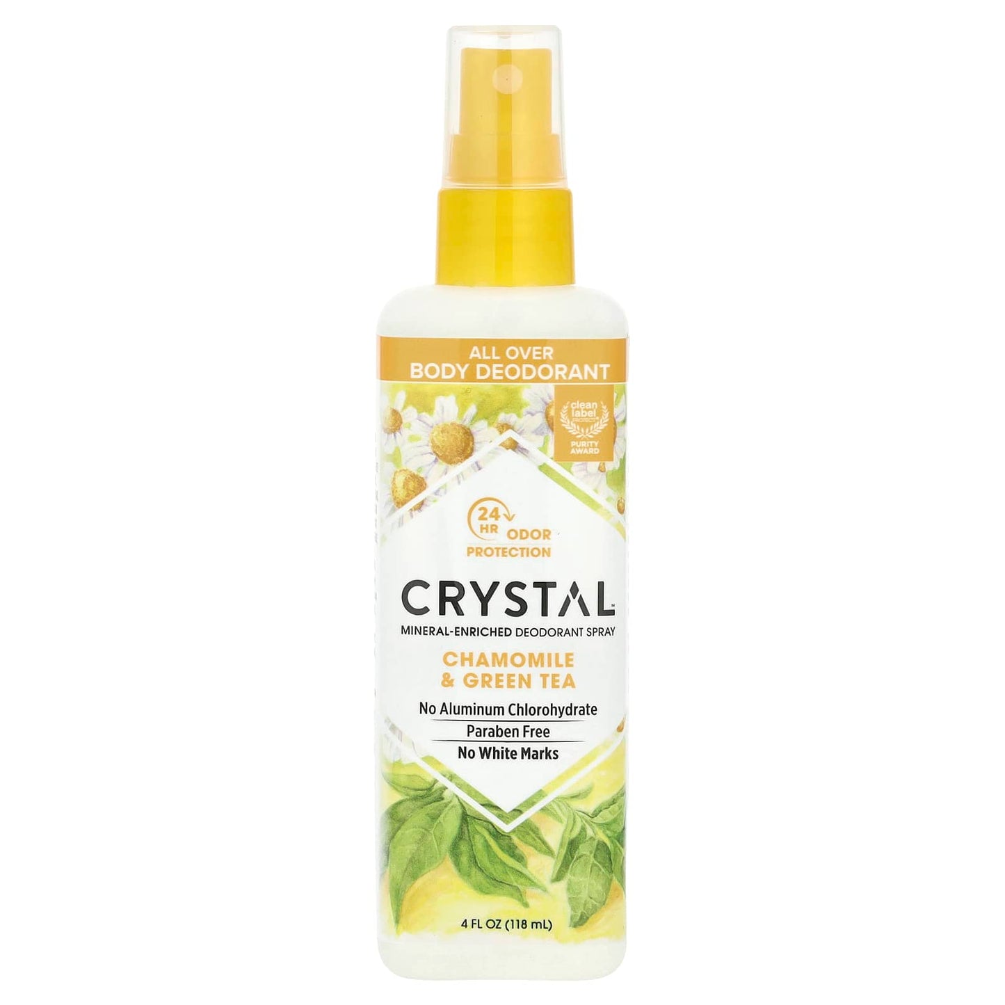 Natural, Mineral-Enriched Deodorant Spray - 24 Hour Protection, Chamomile & Green Tea - Image 1