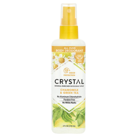 Natural, Mineral-Enriched Deodorant Spray - 24 Hour Protection, Chamomile & Green Tea - Image 1