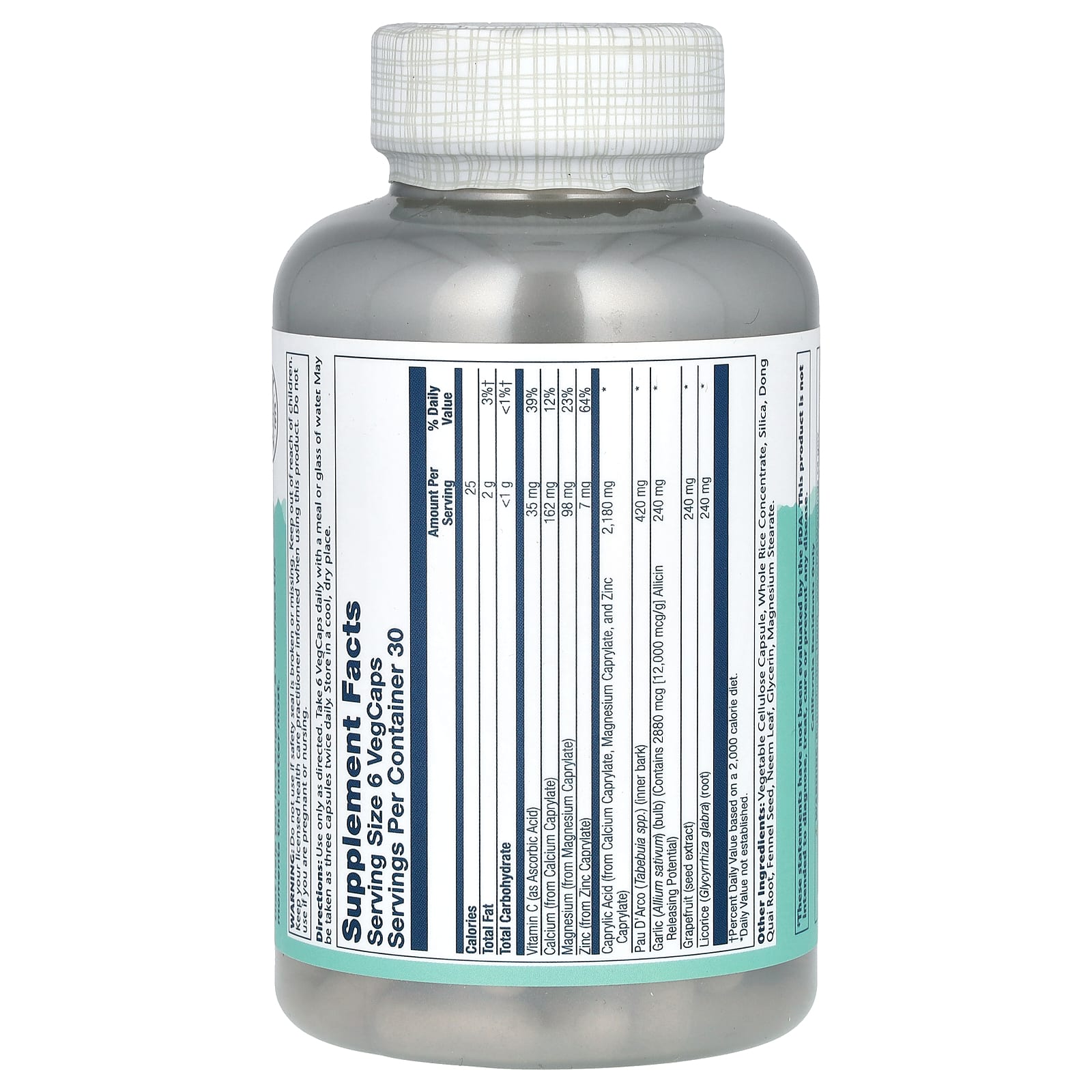 Solaray, Yeast-Cleanse, 180 VegCaps - Image 2