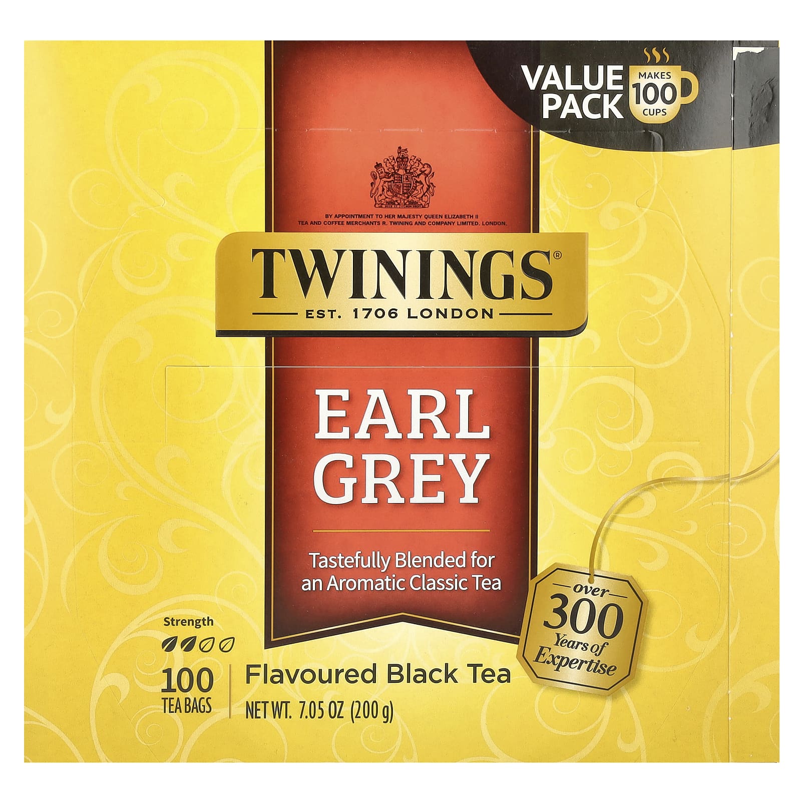 Twinings, Flavored Black Tea, Earl Grey , 100 Tea Bags, 7.05 oz (200 g) - Image 1