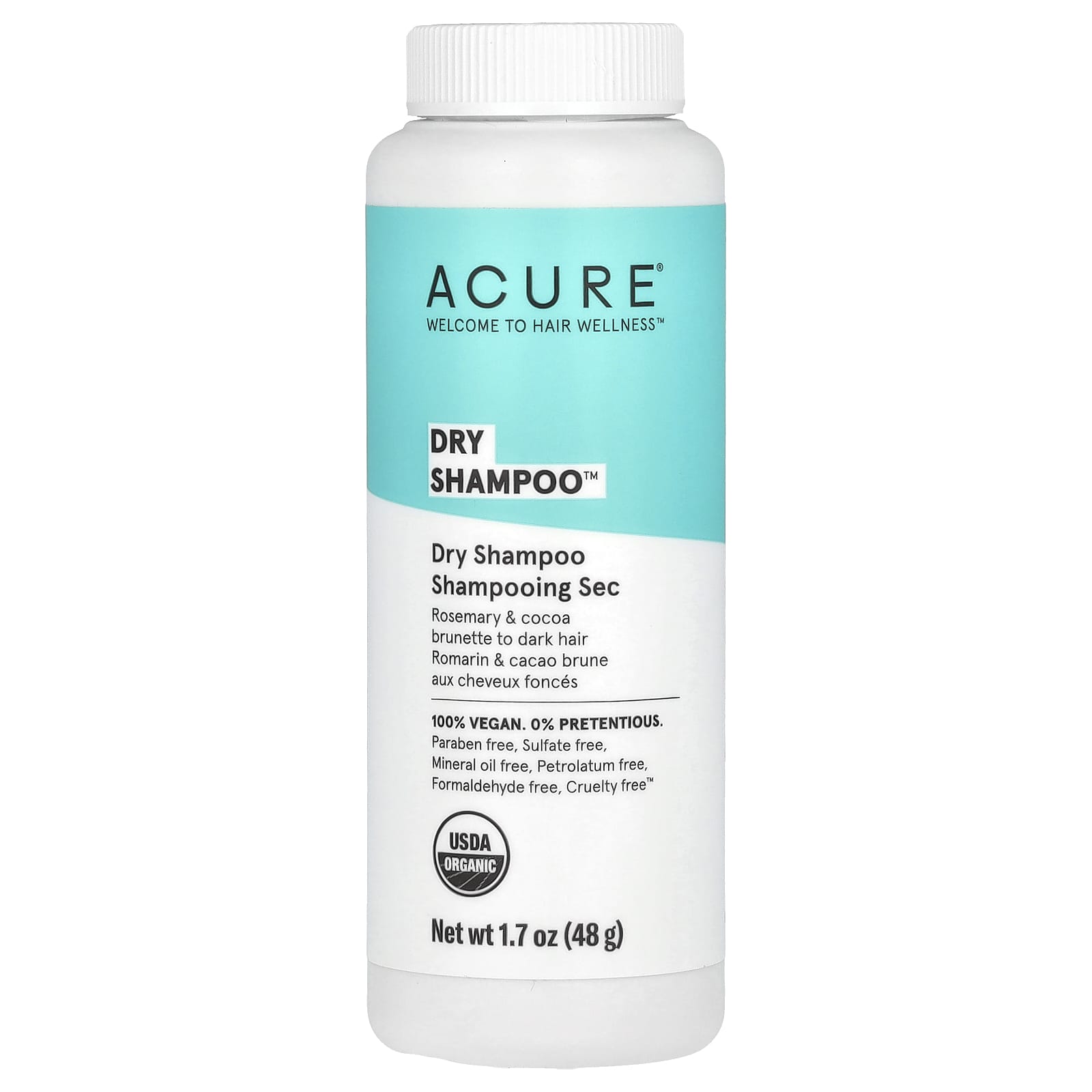 Dry Shampoo for Dark Hair, Oily Roots & Scalp - 1.7 oz, Vegan & USDA Organic - Image 1