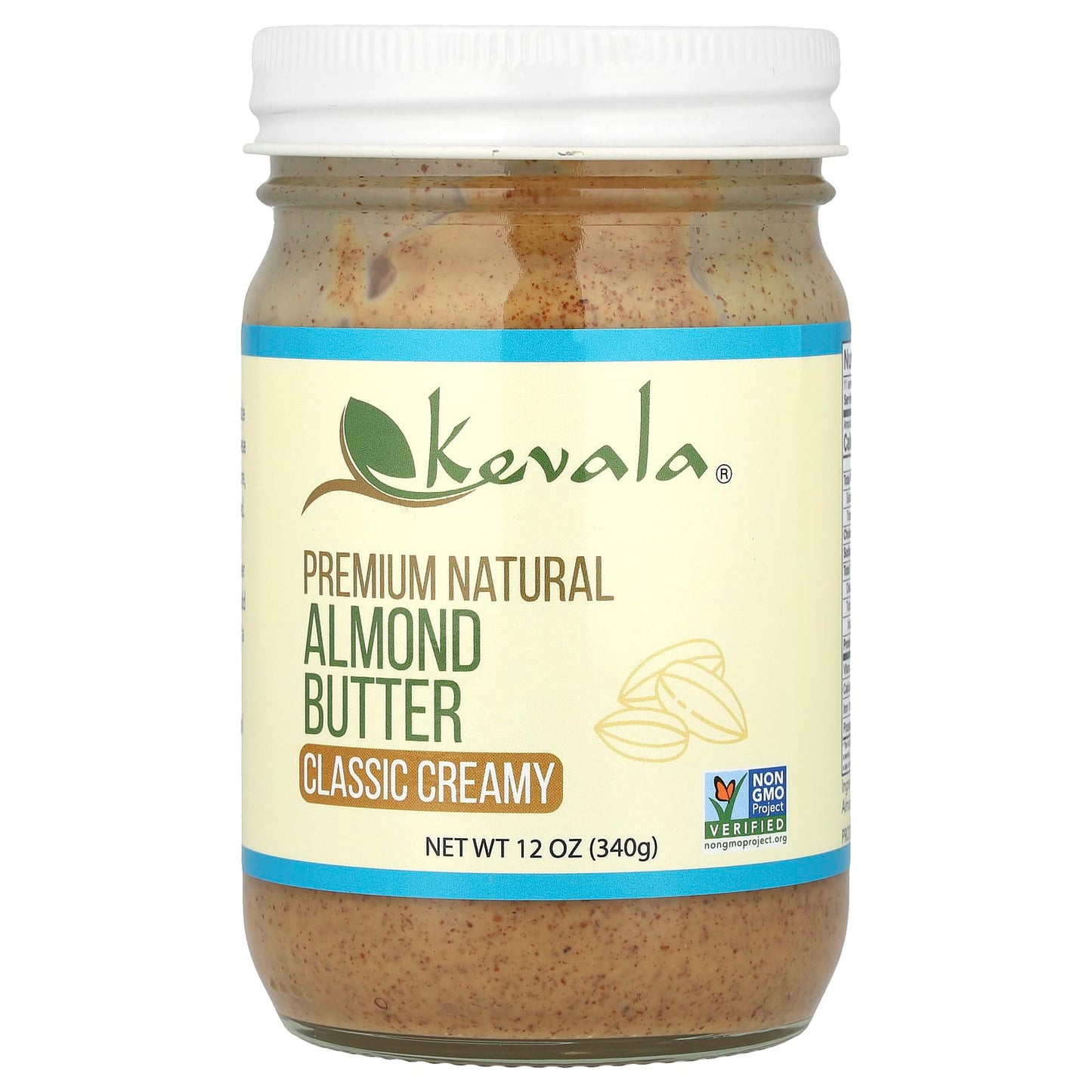 Kevala, Premium Natural Almond Butter, Classic Creamy, 12 oz (340 g) - Image 1