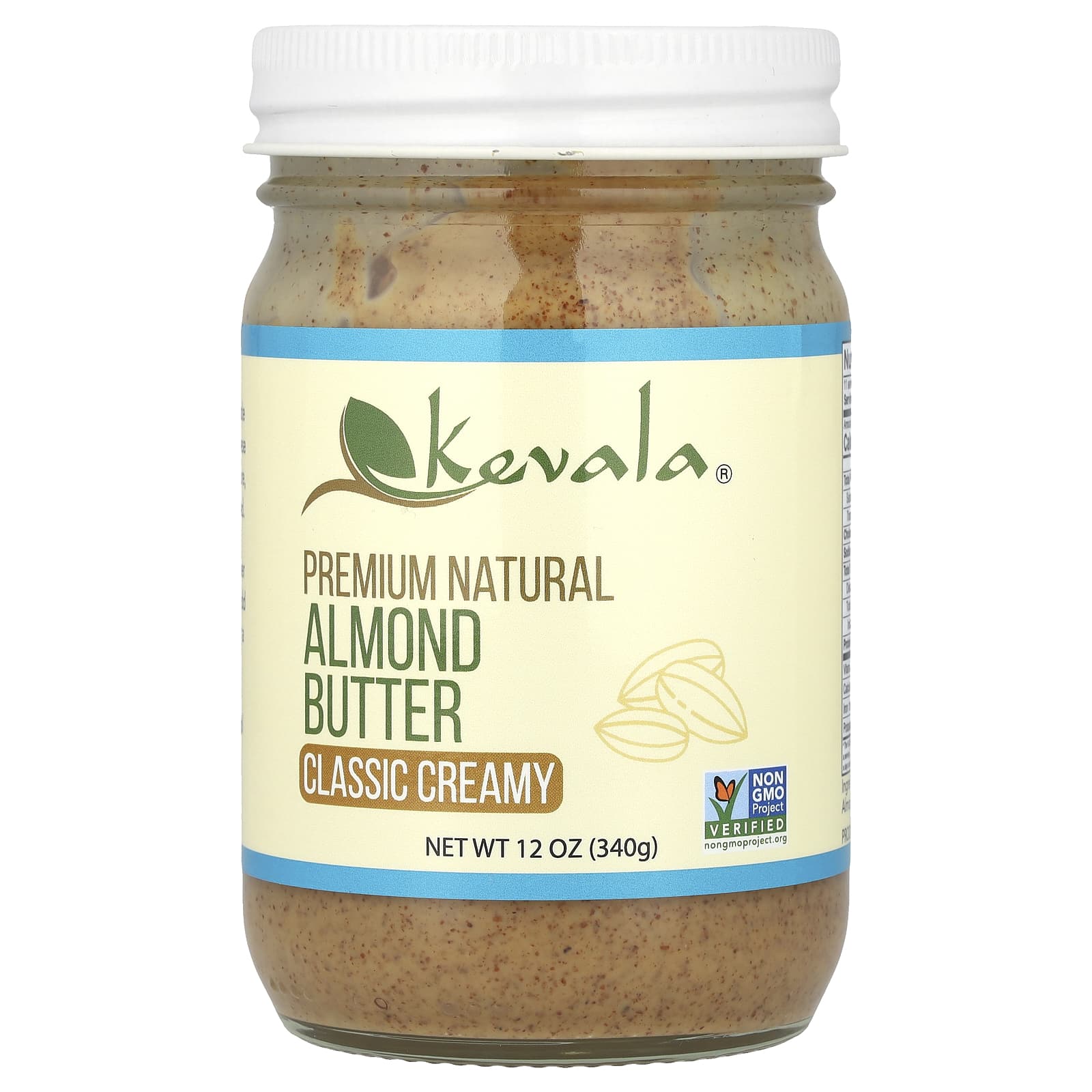 Kevala, Premium Natural Almond Butter, Classic Creamy, 12 oz (340 g) - Image 1