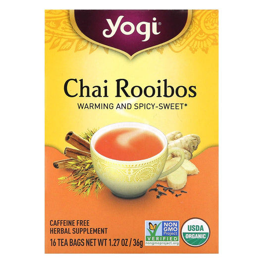 Yogi Tea, Chai Rooibos, Caffeine Free, 16 Tea Bags, 1.27 oz (36 g) - Image 1