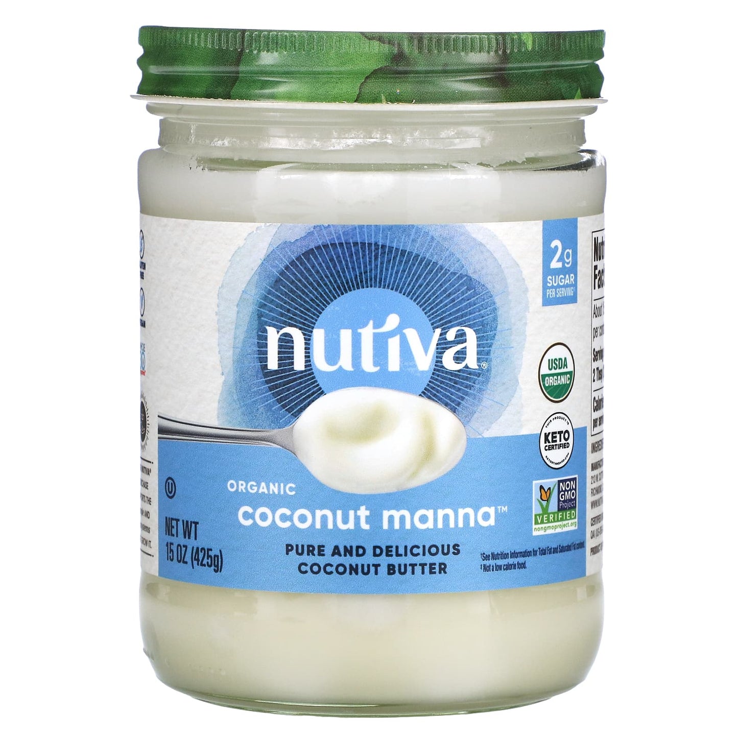 Nutiva, Organic Coconut Manna, Pure and Delicious Coconut Butter, 15 oz (425 g) - Image 1