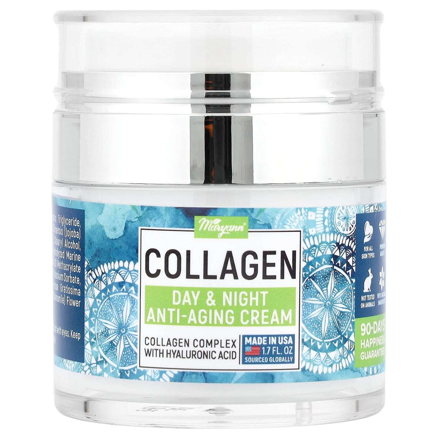 MaryAnn Organics, Collagen Day & Night Anti-Aging Cream, For All Skin Types, 1.7 fl oz (50 ml) - Image 1