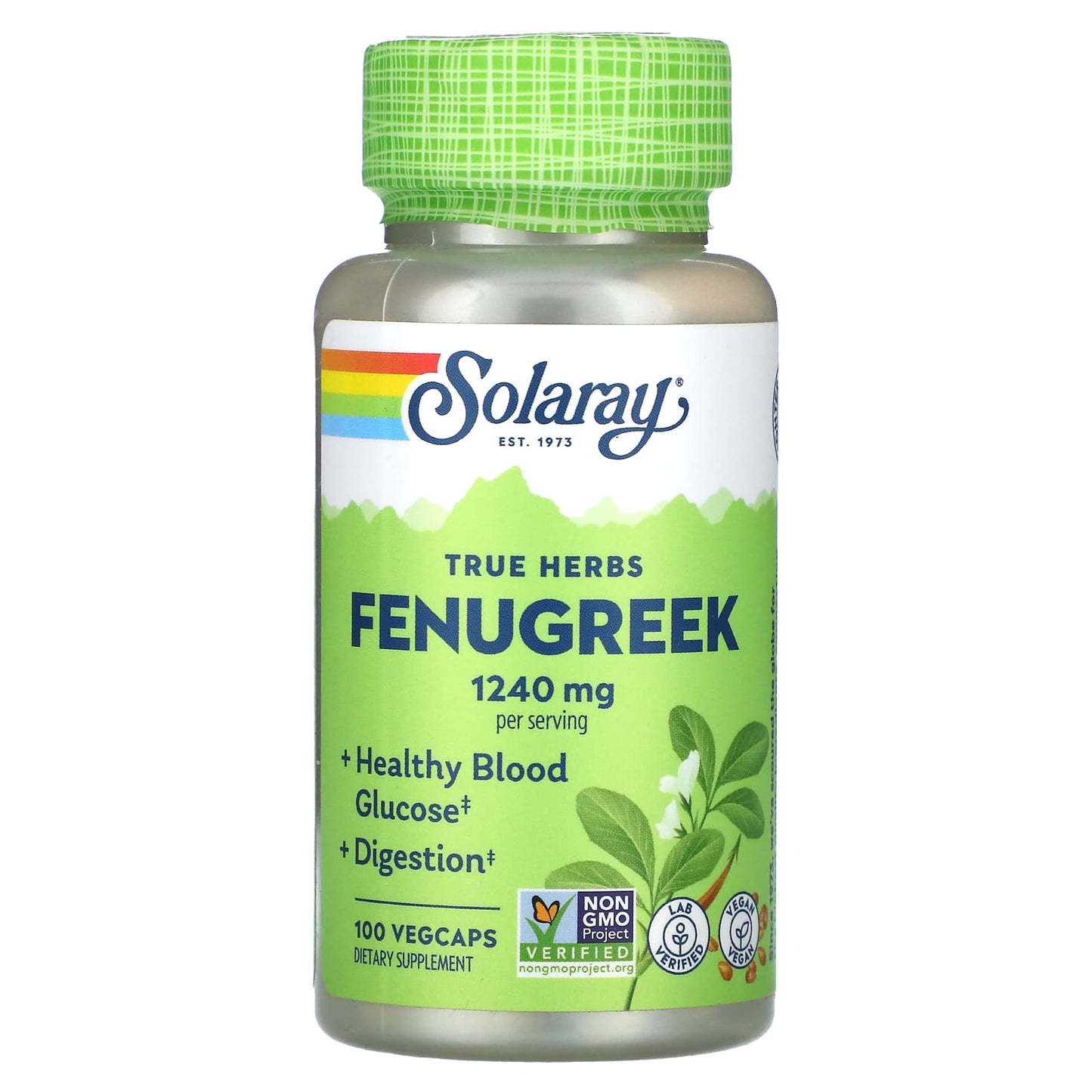 Solaray, True Herbs, Fenugreek, 100 VegCaps (620 mg per Capsule) - Image 1