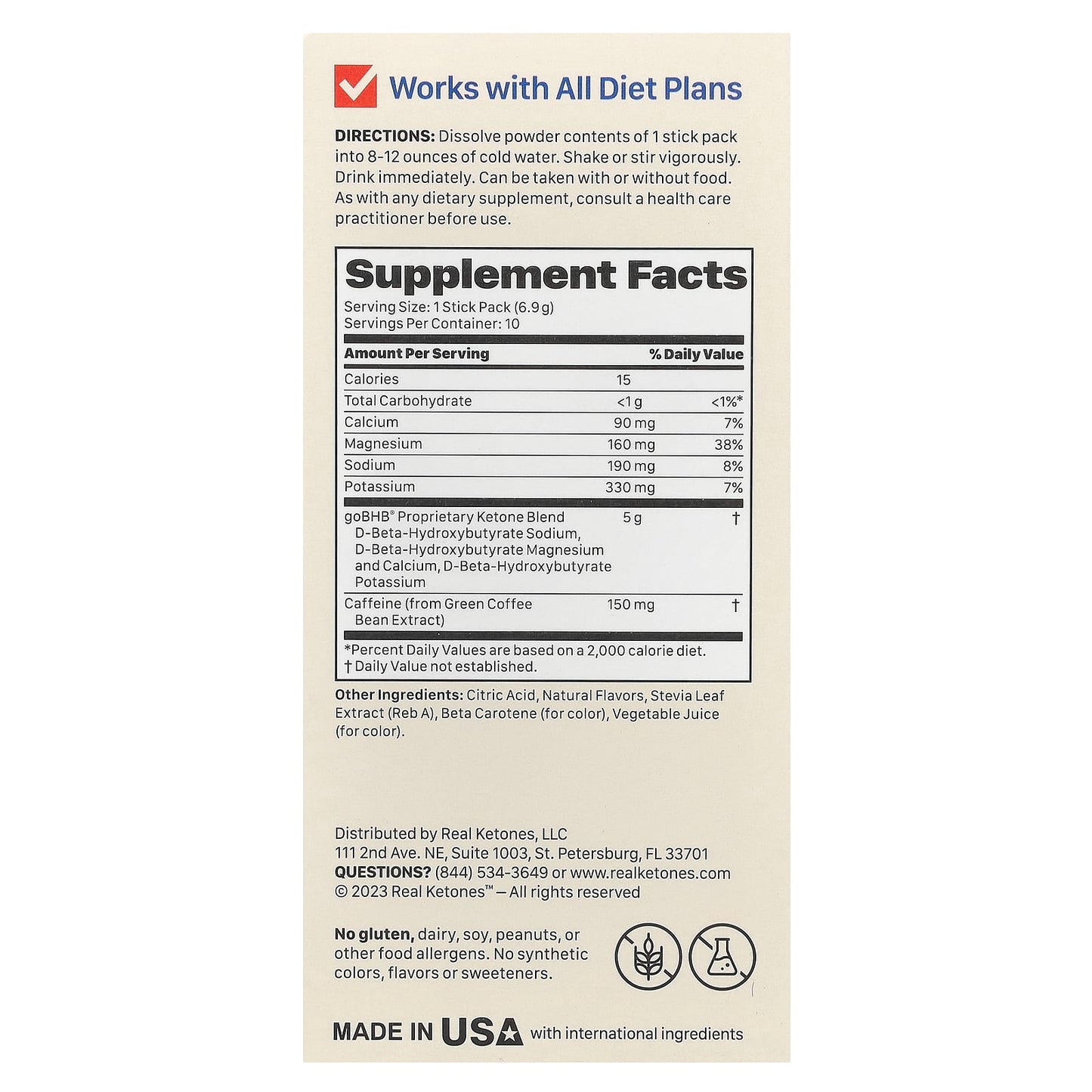 Real Ketones, Metabolic Shift, Peach, 10 Single-Serve Stick Packs, 0.24 oz (6.9 g) Each - Image 2